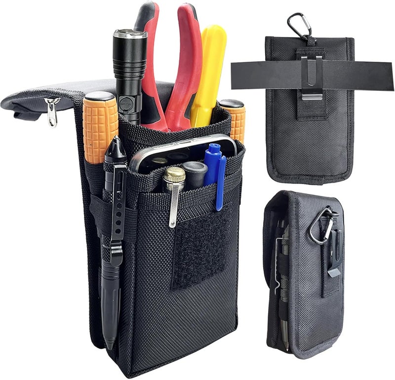 FAUDRECRO Belt Tool Pouch,Tactical Utility Pouch, Heavy-Duty Nylon EDC Multitool Organizer,Cell Phone Holder, Multi-Pockets Tool Holster Sheath Bag for Electricians Handymen Work Maintenance Dailylife Hiking - Image 1